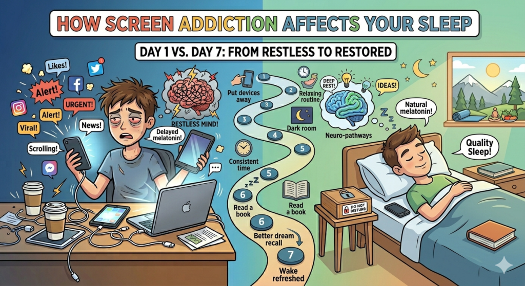 screen addiction affects sleep