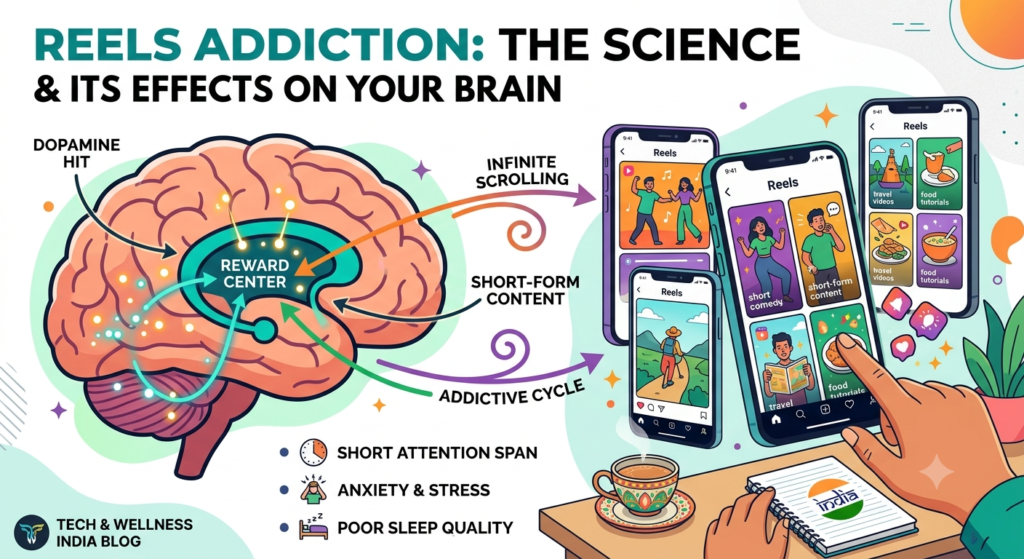 reels addiction science brain effects illustration India